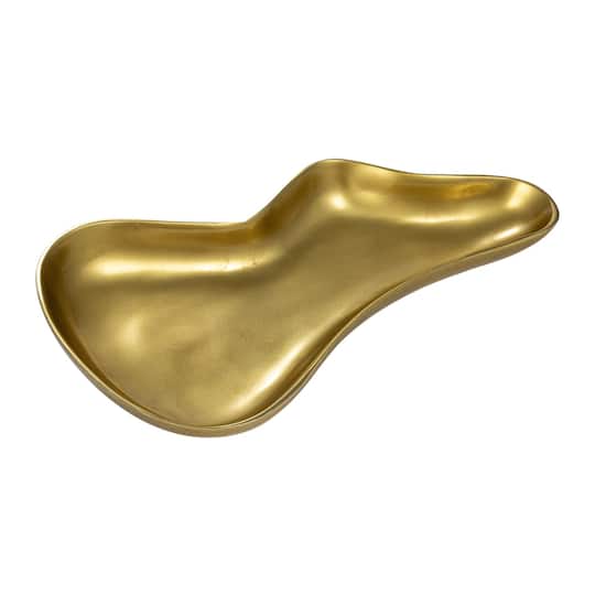 Hello Honey® 12" Gold Electroplated Aluminum Organic Shaped Tray